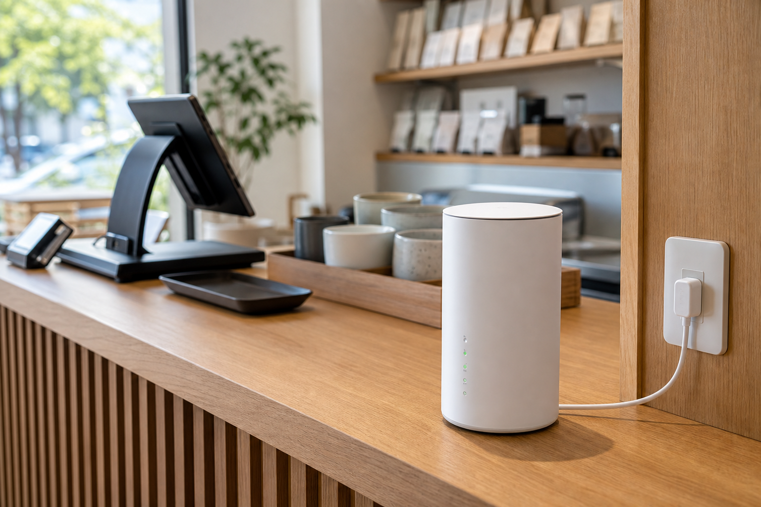 店舗のネット、工事待ちせずに始める手順（置き型Wi-Fi）のイメージ